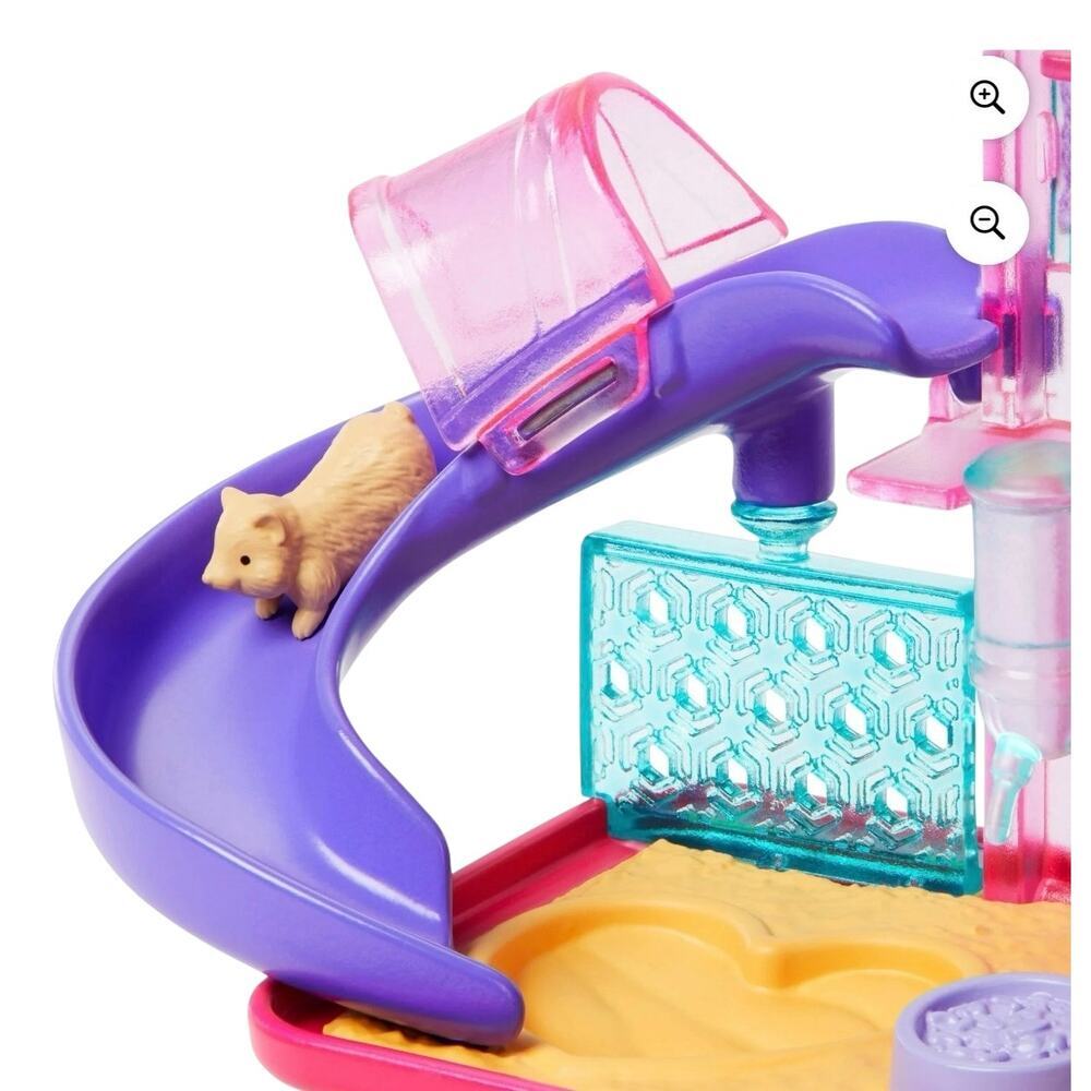 New Barbie World Hamster Pet Playground Playset Wheel Slide Food - Picture 7 of 8